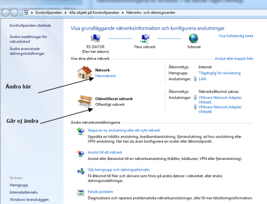 Screndump Network- and Sharing Center by arrows