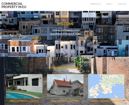 Image of the website Comercial Property in Europe